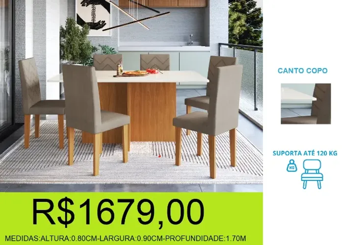 mesa - 4 cadeiras - tampo em vidro - compre hoje e receba em até 72 horas