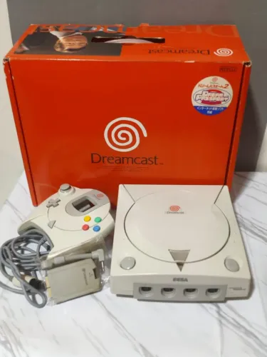 Sega Dreamcast Na Caixa Com Berço Original E Controle Oficial