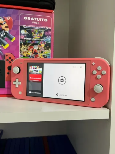 Nintendo Switch Lite Salmão Impecável - Seminovo