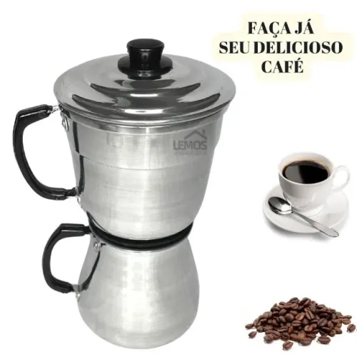Cafeteira Italiana de Alumínio REFORÇADO com Coador FÁCIL de Limpar | Vários Tamanhos 