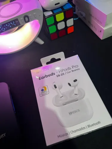  Fone HREBOS Sem Fio Branco - Qualidade de Som Premium - Garantia 