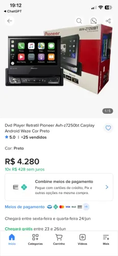 MULTIMÍDIA DE ALTA QUALIDADE Pioneer AVH-Z7180TV