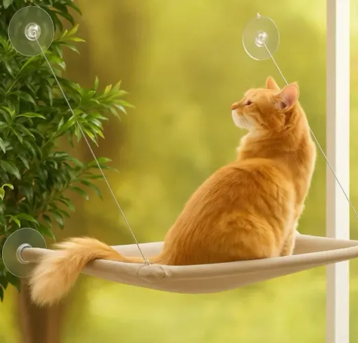 Cama de Janela Suspensa para Gatos