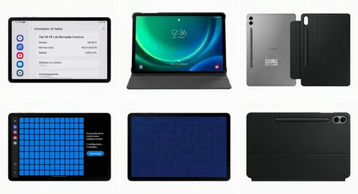Tablet Samsung Galaxy Tab S9 FE+ seminovo com S Pen e carregador original