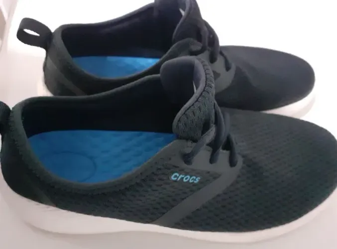 **Tênis Crocs Literide Mesh Lace M Navy White/Azul - IMPECÁVEL**