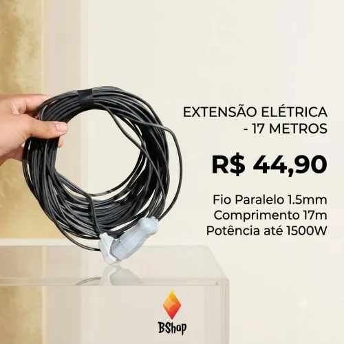 Extensão elétrica 17 metros