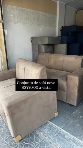 Conjunto sofá bege