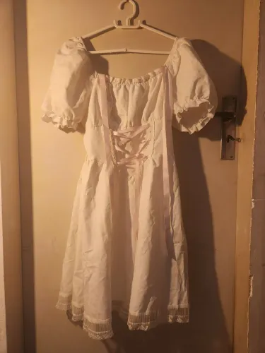 Vestido shein P kawaii coquetel branco de amarra