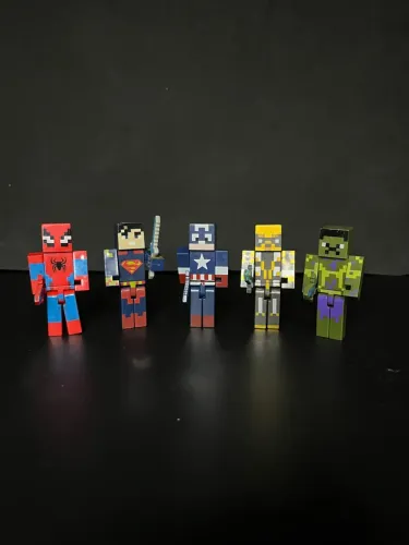 Mini Bonecos Super-Heróis Minecraft