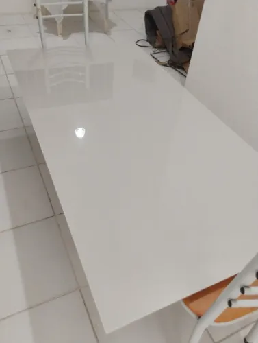 Tampo de mesa de jantar com vidro 180x90 off white