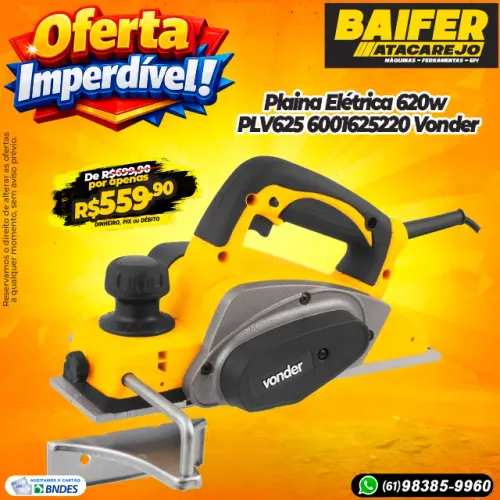 Plaina Elétrica 620w PLV625 6001625220 Vonder