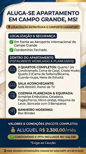 alugo apartamento mobiliado