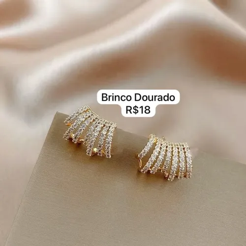 BRINCO DOURADO COM STRASS