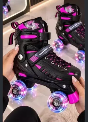 Patins Squad - Pink - Com rodas de LED.