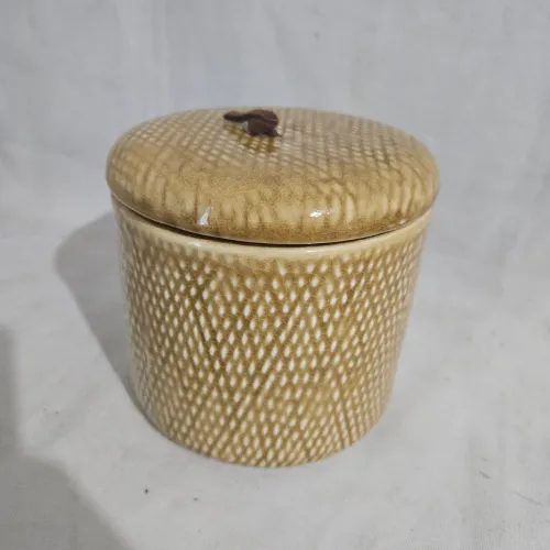 Pote de Cerâmica com Tampa Decorativo e Funcional