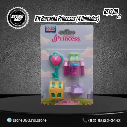 Kit Borracha Princesas (4 Unidades)