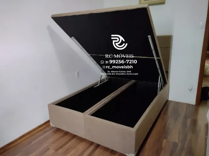 Cama box Baú De casal 1.38x1.88 Bipartido Blindado com Pistão a Gás | Parcelamos