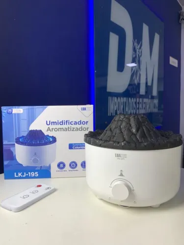 Umidificador Aromatizador Vulcão LuaTek LKJ-195 - Luz Colorida, Timer e Controle (Novo)