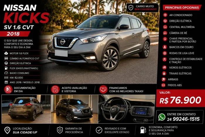 Nissan Kicks SV 1.6 16V Flexstar 5P Aut. 2018