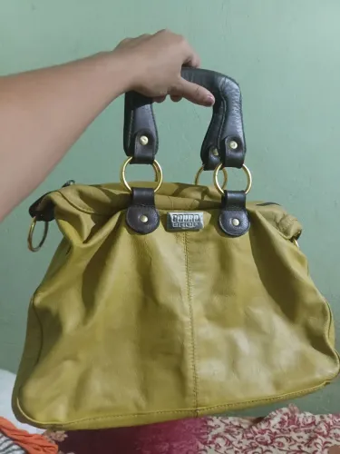 Bolsa couro legítimo Couro Shopoliva/verde