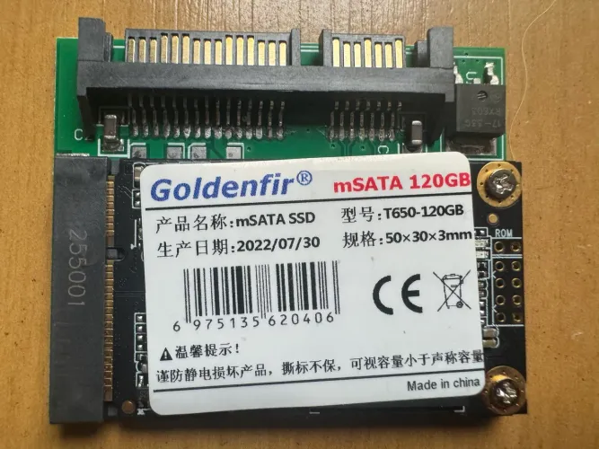 SSD 120Gb mSATA Goldenfir novo na embalagem mais adaptador Sata