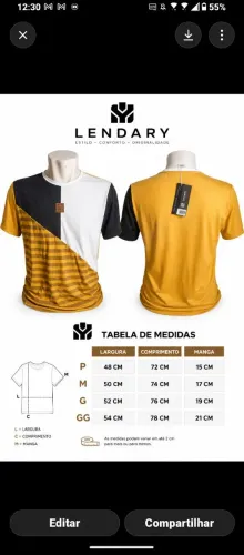 Camisa casual masculino lendary