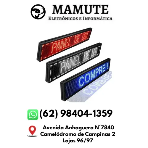 Painel De Led Letreiro Digital Vermelho 70x20cm Loja Comércio 