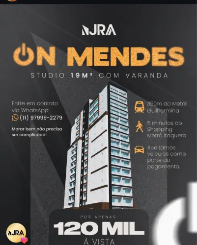 ? More a 350m do metrô Guilhermina ? Studio com varanda a preço imperdível!