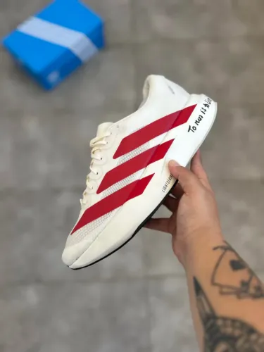 Tênis Adidas Adizero Evo SL Unissex Importado Cor: Branco/Vermelho - Disponível 34 AO 43