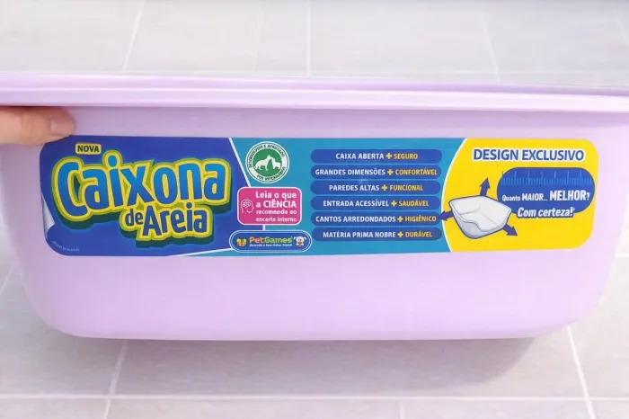 Bandeja Higiênica Pet Games Caixona de Areia Lilás