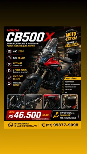 HONDA CB 500X 2024 À VENDA!