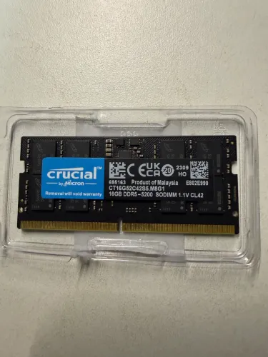 Memória Ram Notebook Crucial Ddr5 16gb 5200mhz C/chip Micron