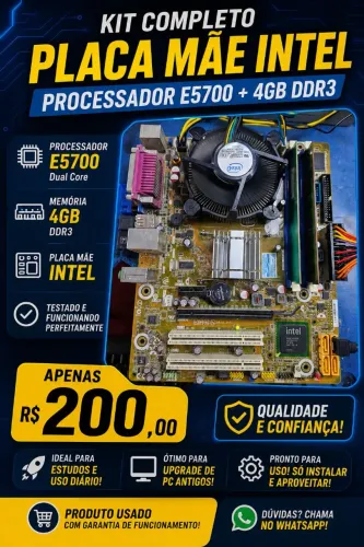 Kit Placa mãe + Processador e memória