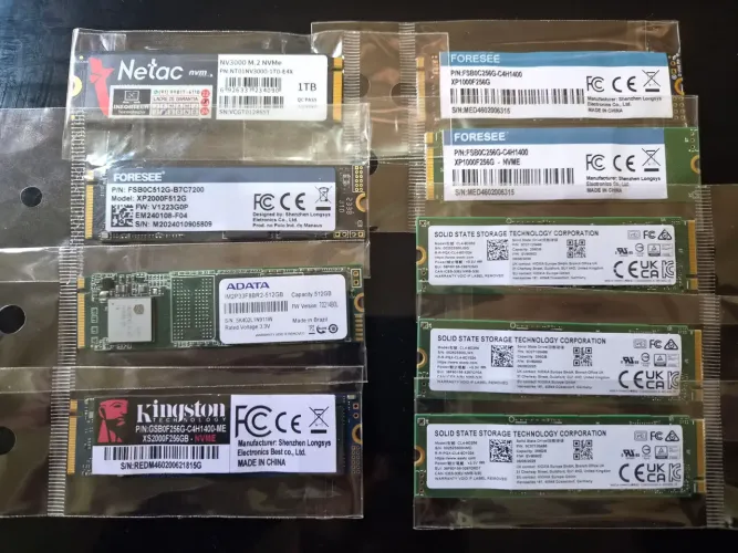 SSD NVMe M.2 (9 Unidades)