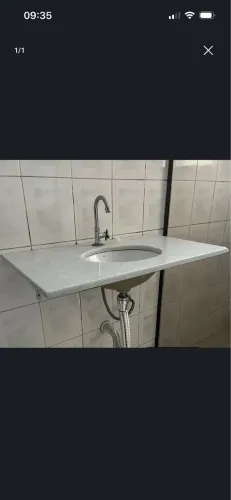 Pia em mármore com Cuba