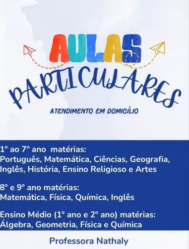 Aula particular/reforço escolar/acompanhamento escolar