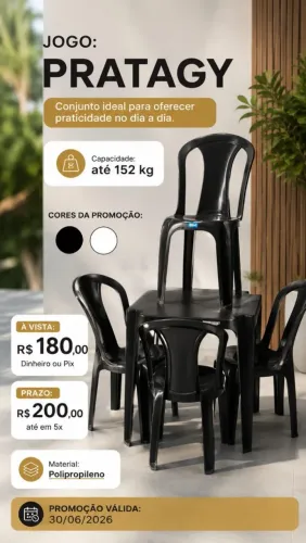 Jogo de mesa de plástico