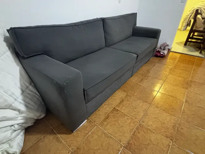 SOFÁ 3 LUGARES - 2,40M - CINZA ESCURO - R$ 800