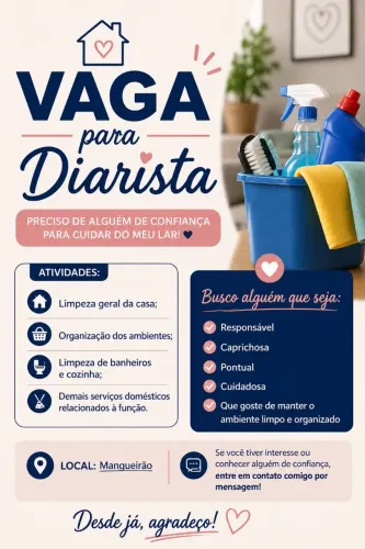 VAGA PARA DIATISTA