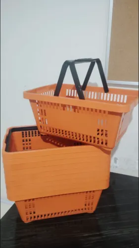 Kit 10 Cestas plástica reforçada de supermercado 