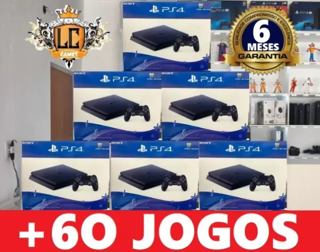 PLAYSTATION 4 SLIM 5OOGB + 7O JOGOS + GARANTIA O6 MES ( LOJA FISICA )