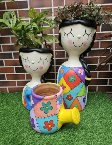 Vaso cachepô boneca