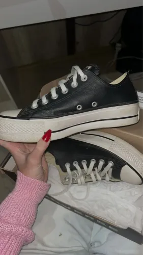 Tênis Converse All Star Lift Plataforma Couro Preto - Original + Caixa