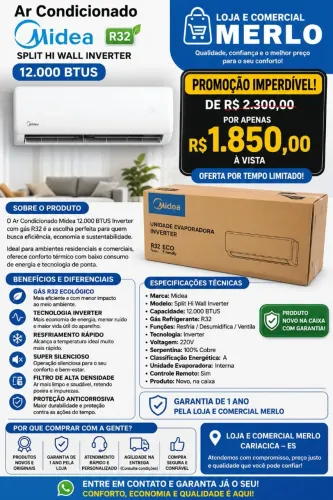 AR-CONDICIONADO MIDEA 12K