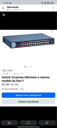 Vendo switc 24 portas hikivision o mesmo do modelo da foto novo na caixa mais informações