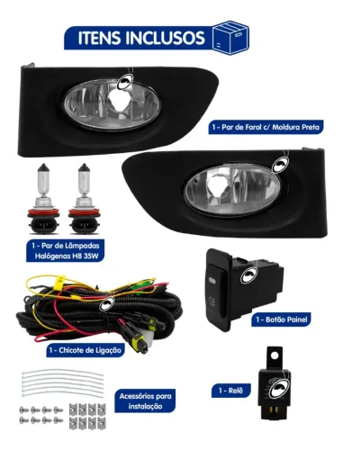 Honda Fit 2003 À 2008 - Kit Farol De Milha