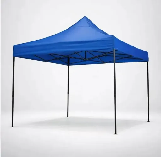 Tenda articulada 3x3 aço galvanizado barraca sanfonada azul com bolsa de carregamento.