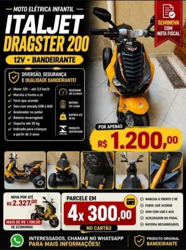 Moto elétrica infantil