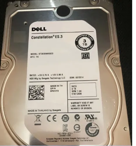 Hd Dell St3000nm0023: 3tb Sas 3,5 7,2k - Excelente (Recondicionado)