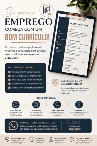 Crie seu currículo por apenas 10,00.